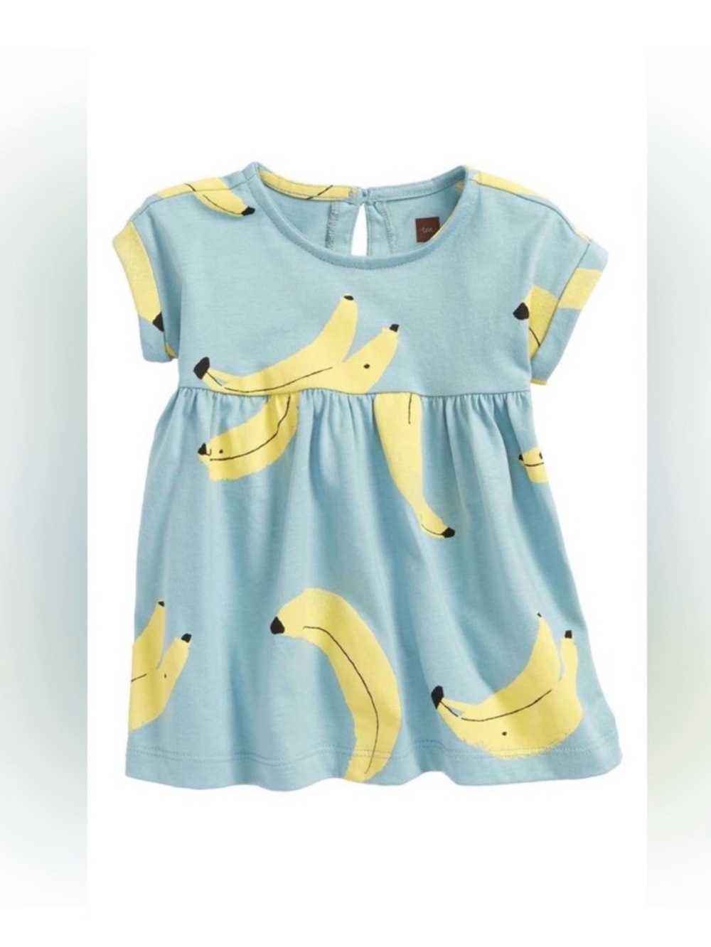 Tea Collection Blue Dress with Yellow Banana Print